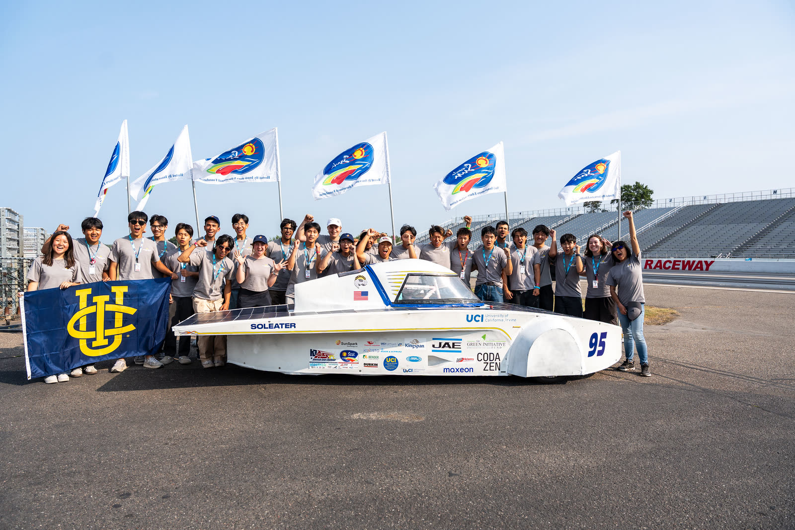 UCI Solar Car at the green flag